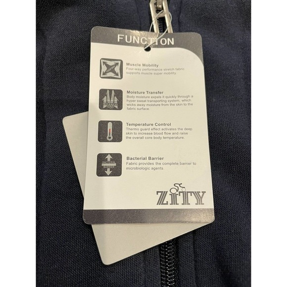 Zity Mens 3XL Jacket Blue Grey Hooded fleece full zip D7 - Picture 5 of 8